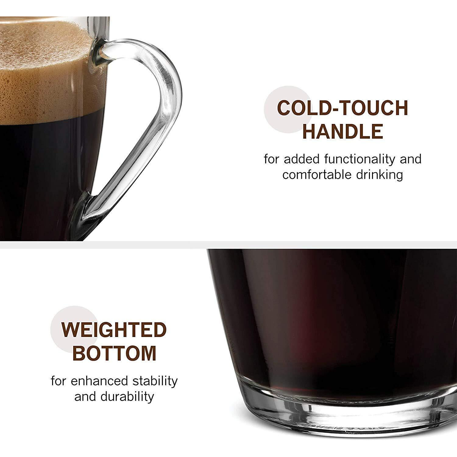 Tiener Transparent Tea And Coffee Cup, Glass Cups, Clear Tea Cups Glass, (230Ml, Set Of 6)