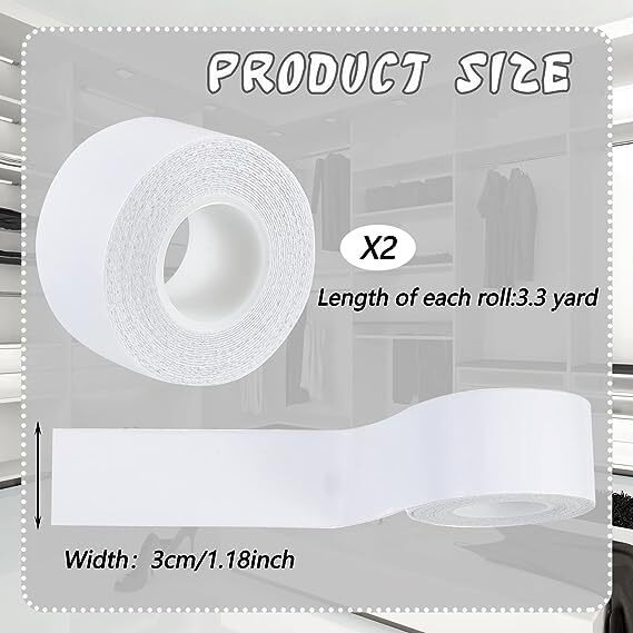 Inralimot 2 Rolls Sweat Pads Collar Protectors For Men's Shirts & Hats, White Shirt Neck Collar Protector Tape, Self-Adhesive Invisible Liner Patches