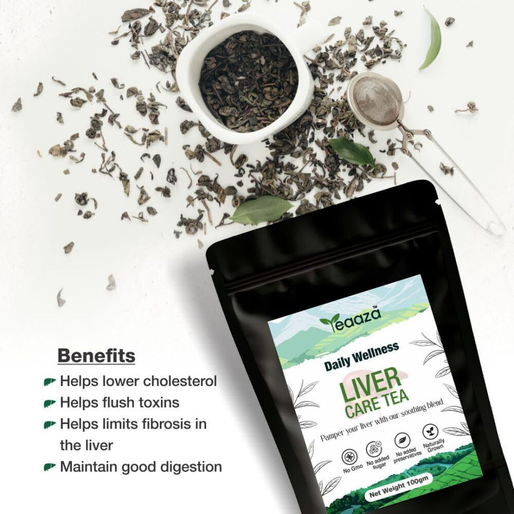 Teaaza Liver Care Tea With Dandelion Root, Milk Thistle & Nettle | Gut Health Tea | Cleanses Liver & Enhances Kidney Function | 100 Grams Loose Leaf