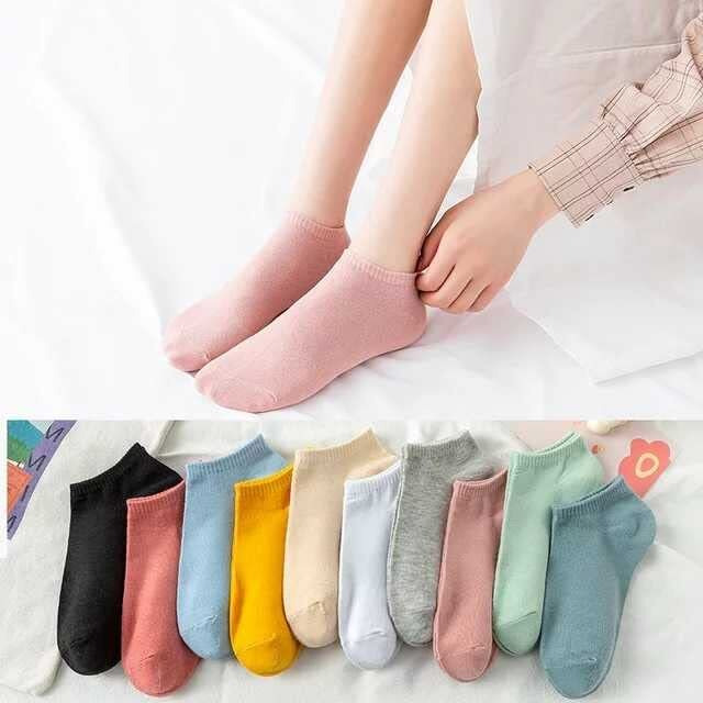 Pursue Fashion Solid Women's Ankle Socks, Cotton Ankle Length Sports Socks, Ankle Socks For Women, Girls Socks, Unisex Ankle Length Socks, Formal Socks (Free Size, Pack Of 5)