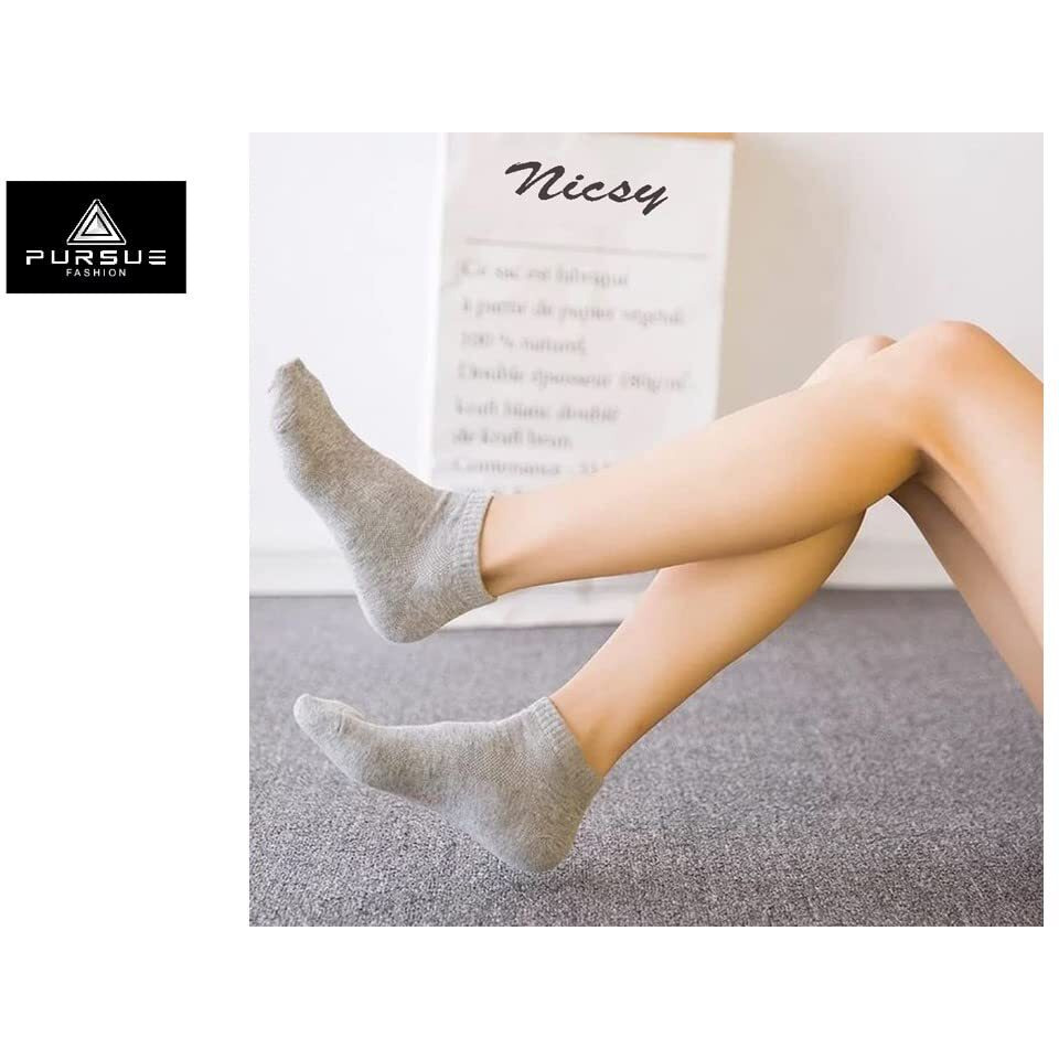 Pursue Fashion Solid Women's Ankle Socks, Cotton Ankle Length Sports Socks, Ankle Socks For Women, Girls Socks, Unisex Ankle Length Socks, Formal Socks (Free Size, Pack Of 5)