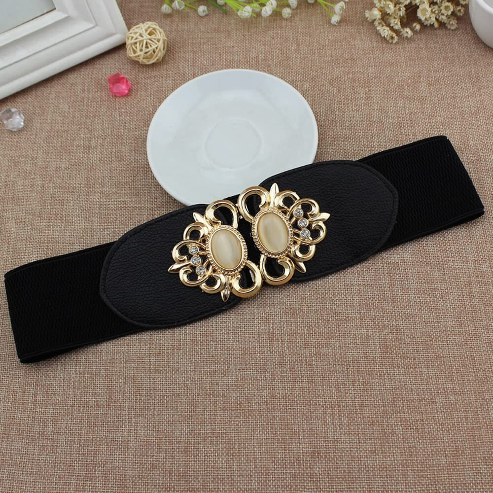 Shining Diva Fashion Latest Stylish Waist Belt For Women Dresses Jeans Skirts Hip Saree Western Traditional (Black 01)