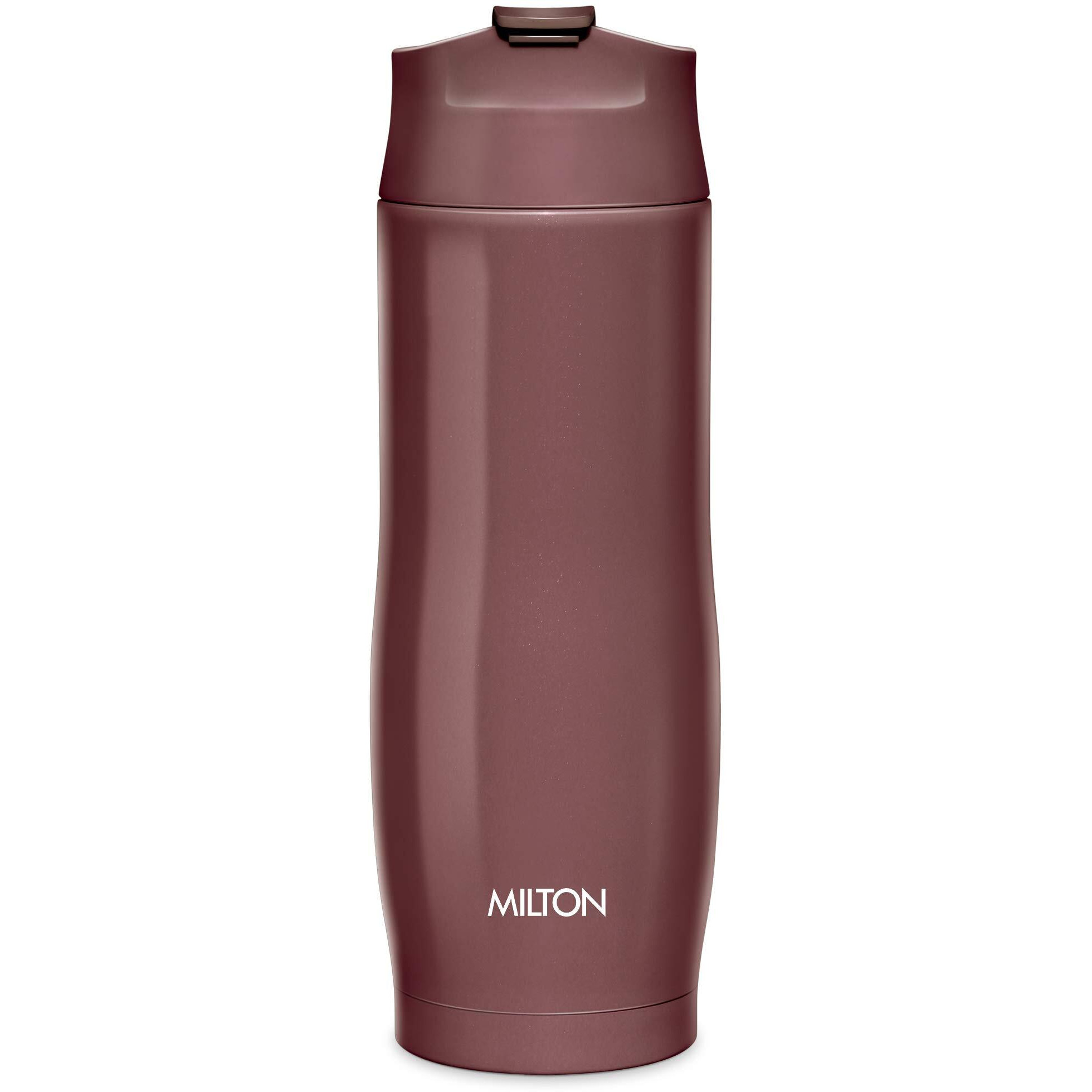 Milton Revive Stainless Steel Double Walled Vacuum Insulated Flask With Locking Lid, 480 Ml, Brown, Coffee/Tea Carafe Heat & Cold Retention, Leak Proof, Rust Free, Easy To Carry