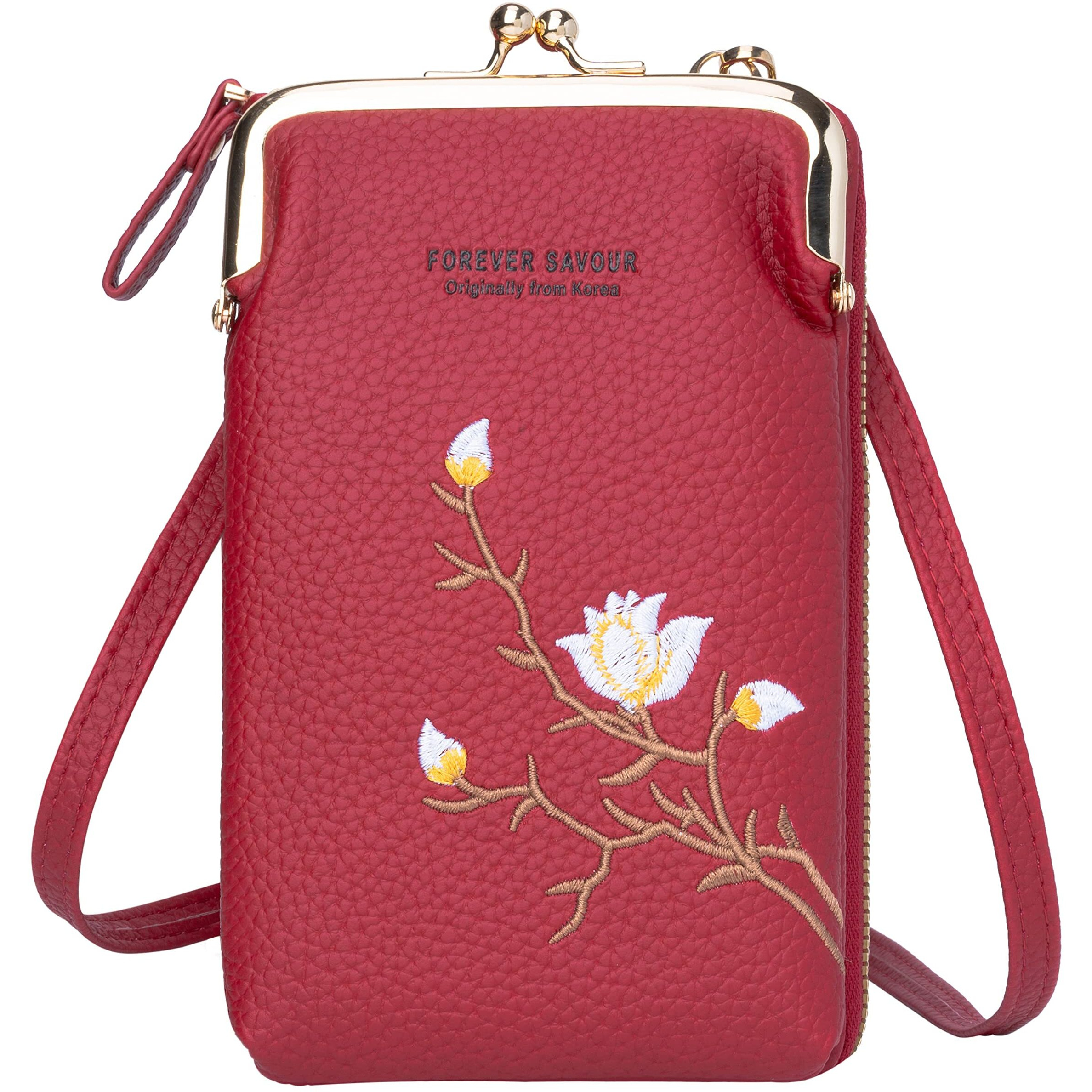 Inovera (Label) Faux Leather Sling Bag For Women - Small Cross-Body Bags For Mobile, Cell Phone, Cash & Card - Girls Hand Purse Pouch (Red)