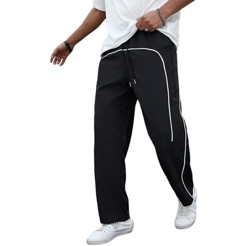 Greciilooks Regular Trouser Loose Fit | Sports For Men Stylish Track Mid Rise Pant (Gl-Tp-1045_Black_S)