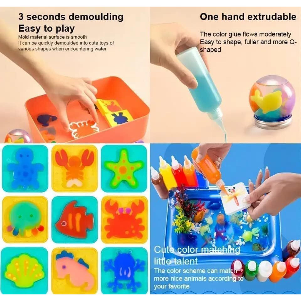 Yrtoys Magic Water Elf Toys, Creative 3D Handmade Magic Gels Toys Homemade Diy Handmade Material Kit (Multicoloure) (1), Plastic