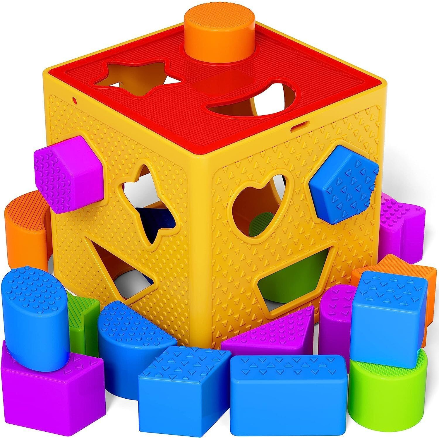 Sanghariyat Shape Sorting Cube With 18 Pcs Blocks Colorful Sorter Box Activity Toys Baby & Toddler Learning And Educational Blocks Sorting And Matching Activity Cube My First Baby Toys Gift For Kids