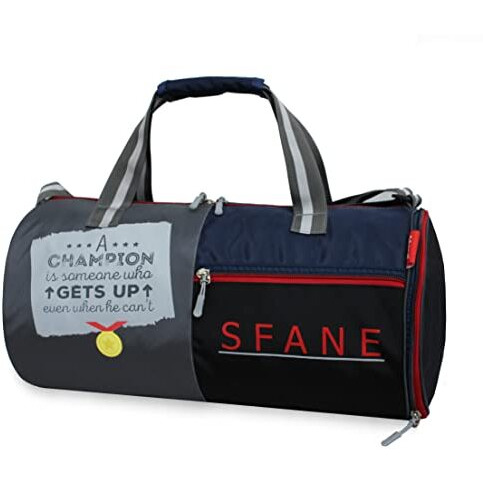 Sfane Gym Bags For Men With Separate Shoe Compartment Sports Gym Bags For Women Unisex Duffle Bags For Gym For Carry & Travel Adjustable Duffel Bags Sports Bag - Navy Blue & Red