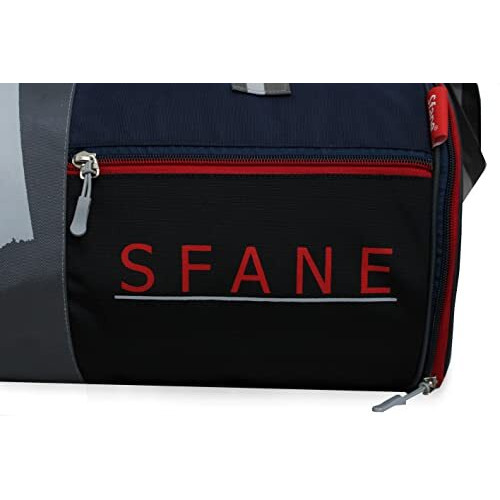 Sfane Gym Bags For Men With Separate Shoe Compartment Sports Gym Bags For Women Unisex Duffle Bags For Gym For Carry & Travel Adjustable Duffel Bags Sports Bag - Navy Blue & Red