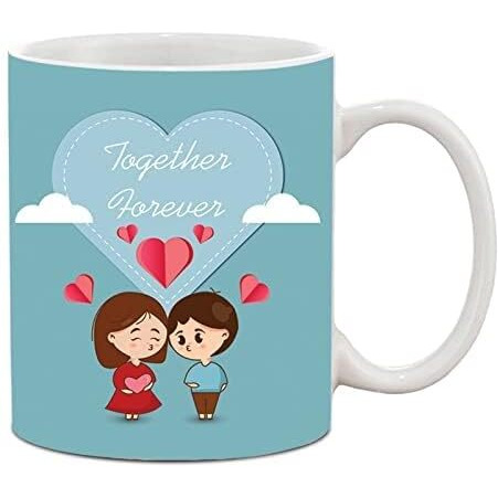 The Purple Tree Polyester Valentines Day Gift Set Of Cushion And Mug (1 Cushion, 1 Coffee Mug) Gift For Husband, Boyfriend, Wife, Girlfriend, Valentine Gift, Valentine's Day V1