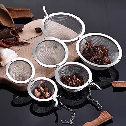 Velinex Stainless Steel Mesh Tea Ball Infuser, Loose Leaf Strainers For Flower Loose Leaf Tea & Seasoning Spices-Teapot, Cup, Mug, Pot (Small-Medium-Large, Pack Of 3Pcs)