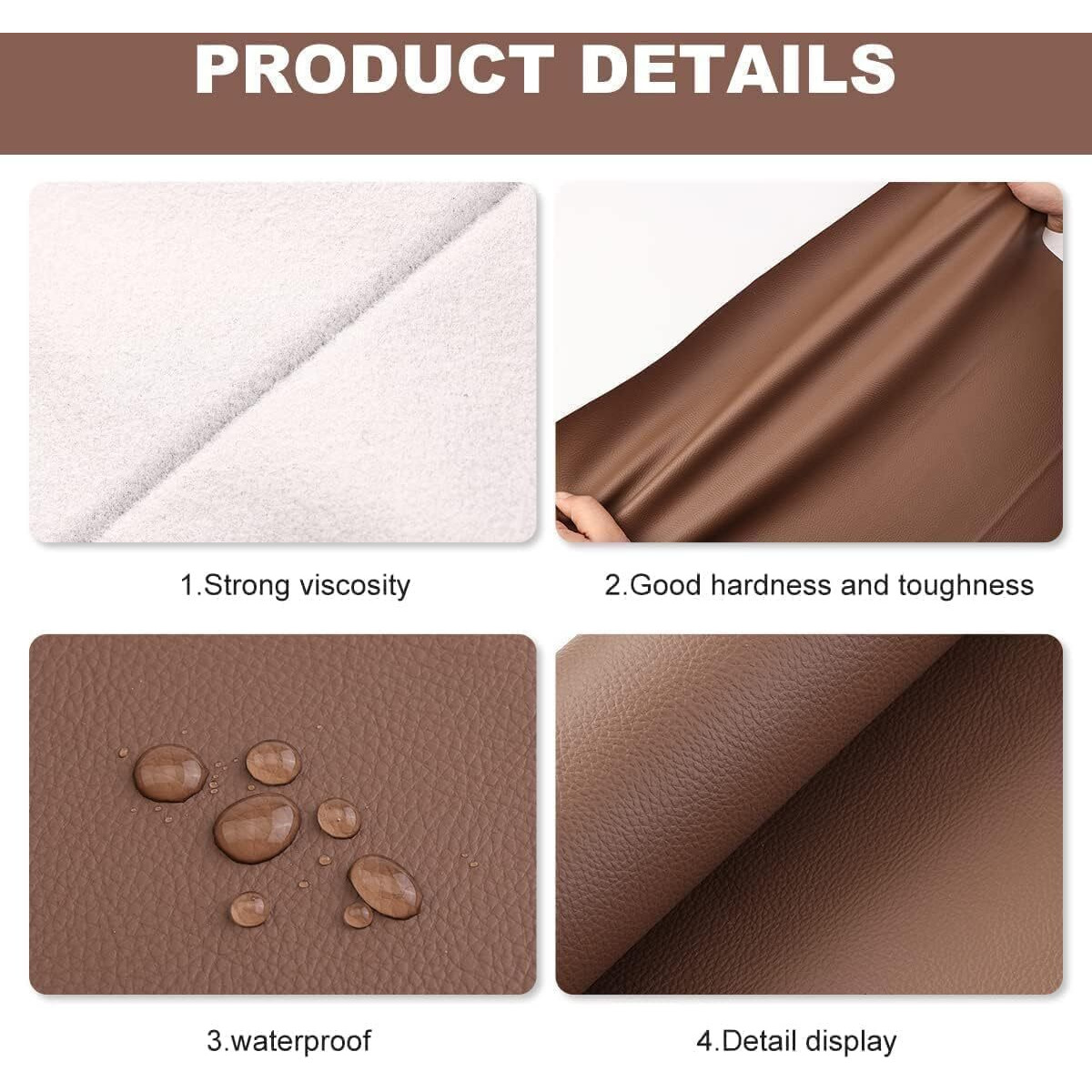 Baktas Brown Self-Adhesive Leather Repair Patch  Waterproof & Anti-Scratch For Sofas, Couches, Bean Bags, Car Seats, Handbags  Durable 30 X 60Cm Leather Restoration Solution