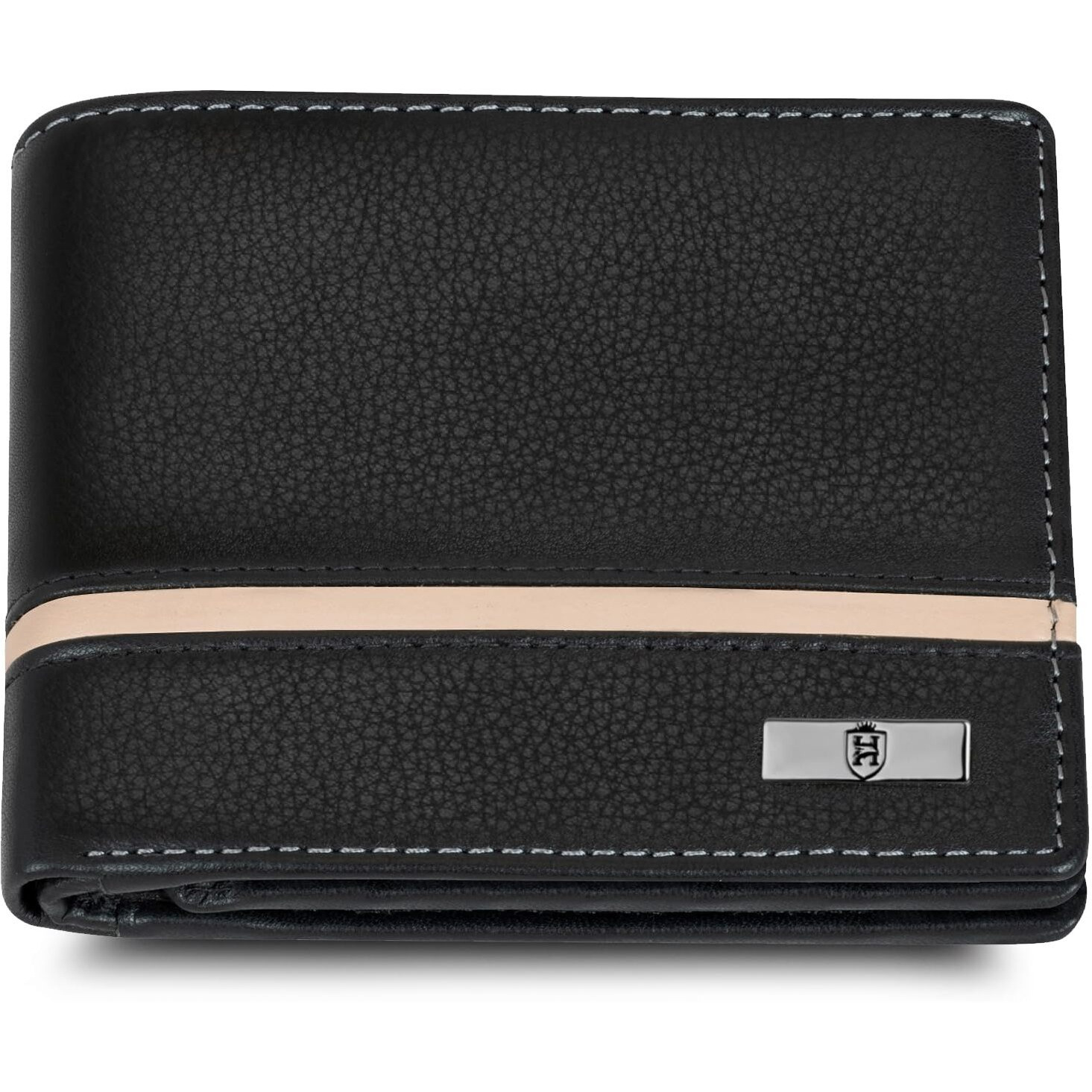 Hornbull Denial Black/Cream Leather Wallet For Men | Wallets Men With Rfid Blocking | Mens Wallet