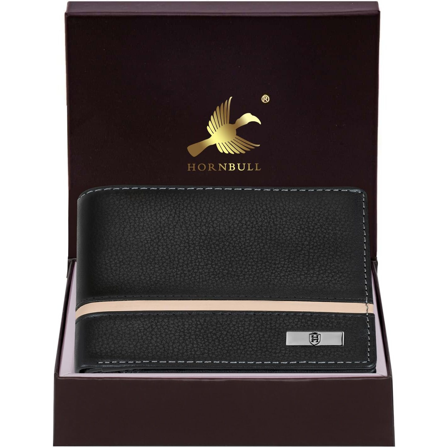 Hornbull Denial Black/Cream Leather Wallet For Men | Wallets Men With Rfid Blocking | Mens Wallet