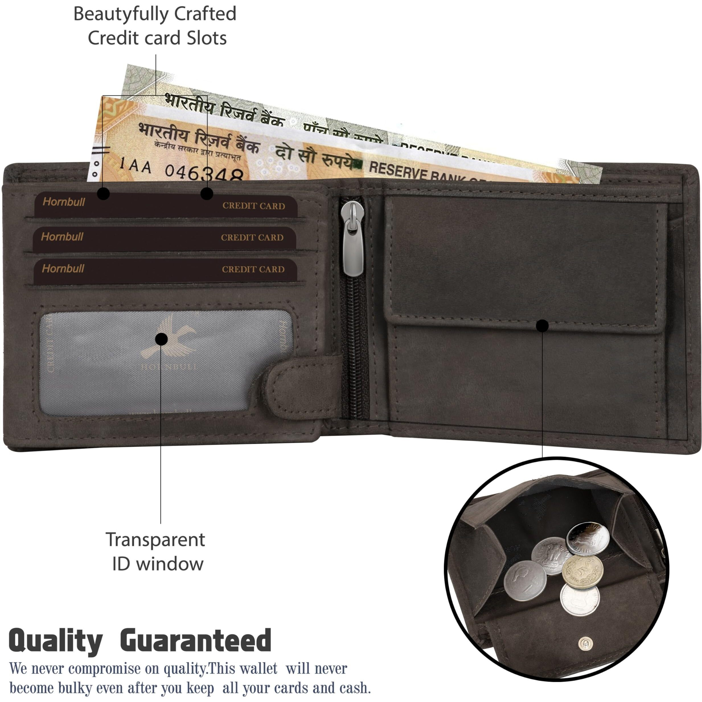 Hornbull Denial Coffe Hunter Leather Wallet For Men | Wallets Men With Rfid Blocking | Mens Wallet