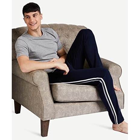 Amazon Brand - Symbol Men's Track Pant | Casual Night Wear | Sweatpants | Pajama (Sports | Gym | Yoga) - Regular Fit (Navy_L)
