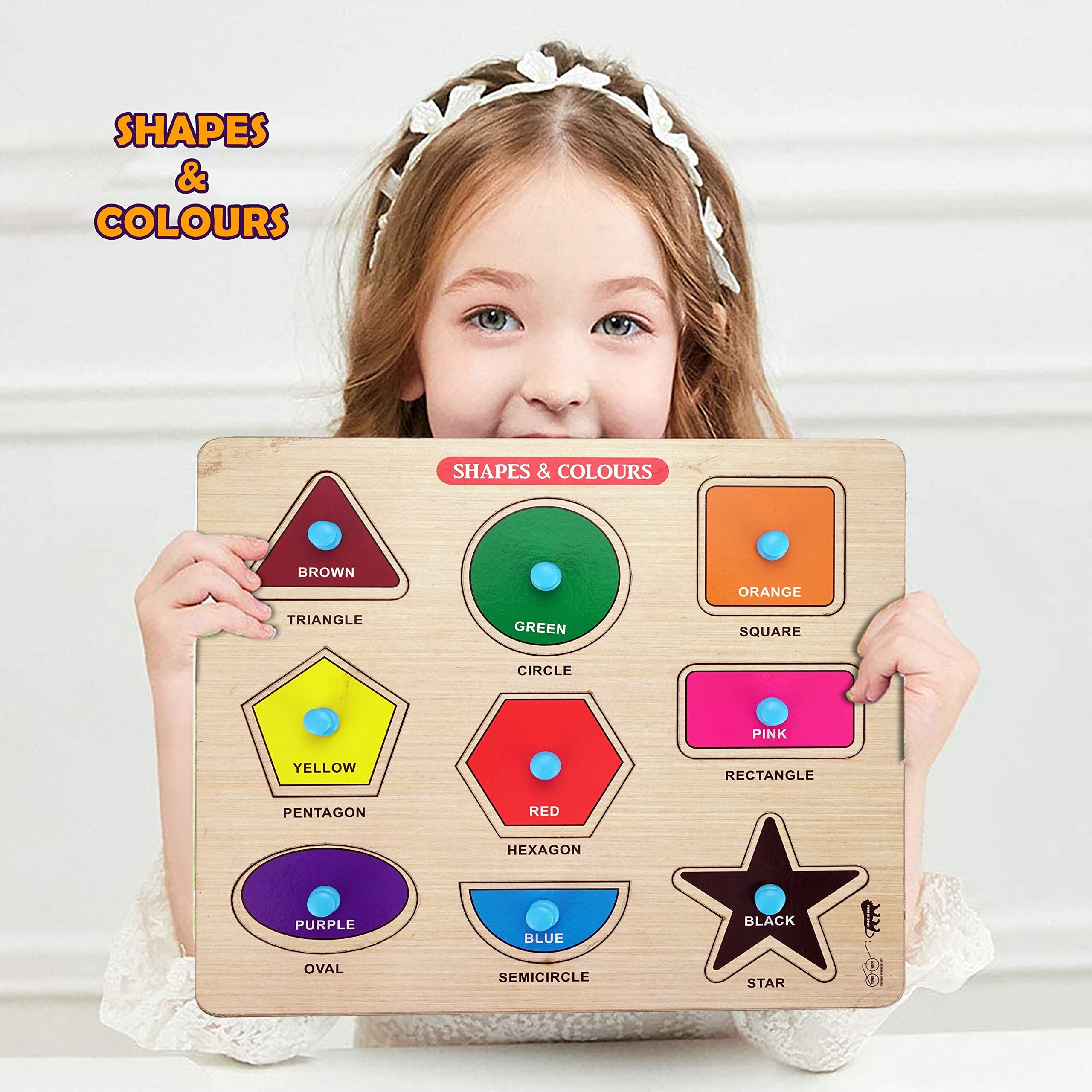 Lefan Shapes And Colours Wooden Puzzle Wooden Toys For Kids 3 4 5+ Year Jigsaw Puzzles For Adults Baby Learning Toys Educational Toys For 2 Board Game