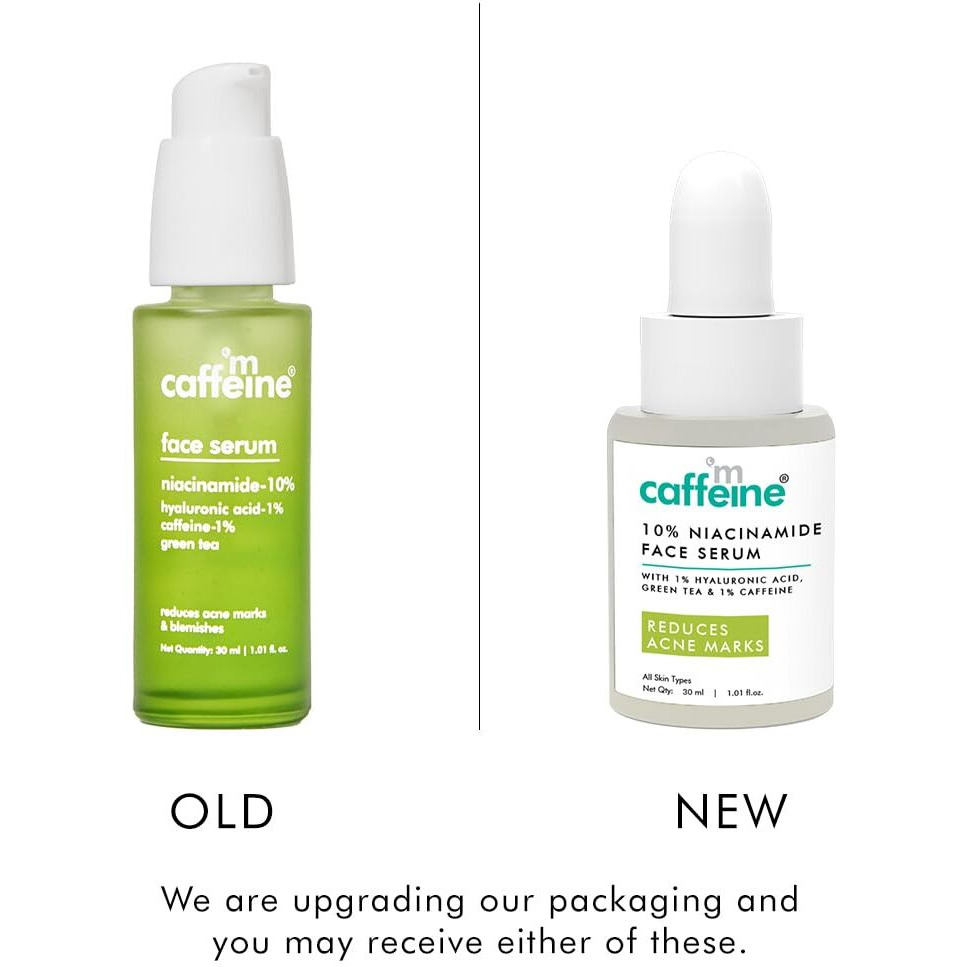 Mcaffeine 10% Niacinamide Face Serum For Acne Prone Skin & Oily Skin | With Goodness Of Hyaluronic Acid & Green Tea | For Men & Women | Ideal For Monsoon Season | 30Ml