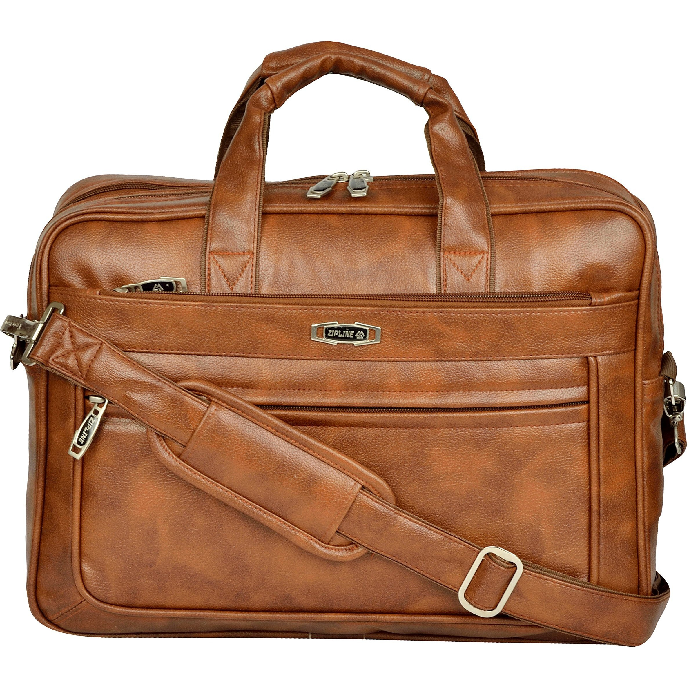 Zipline Office Faux Leather Laptop Bag For Men - Fits 14/15/15.6 Inch Laptop/Tablet Messenger Bags For Mens (1-Black Bag)