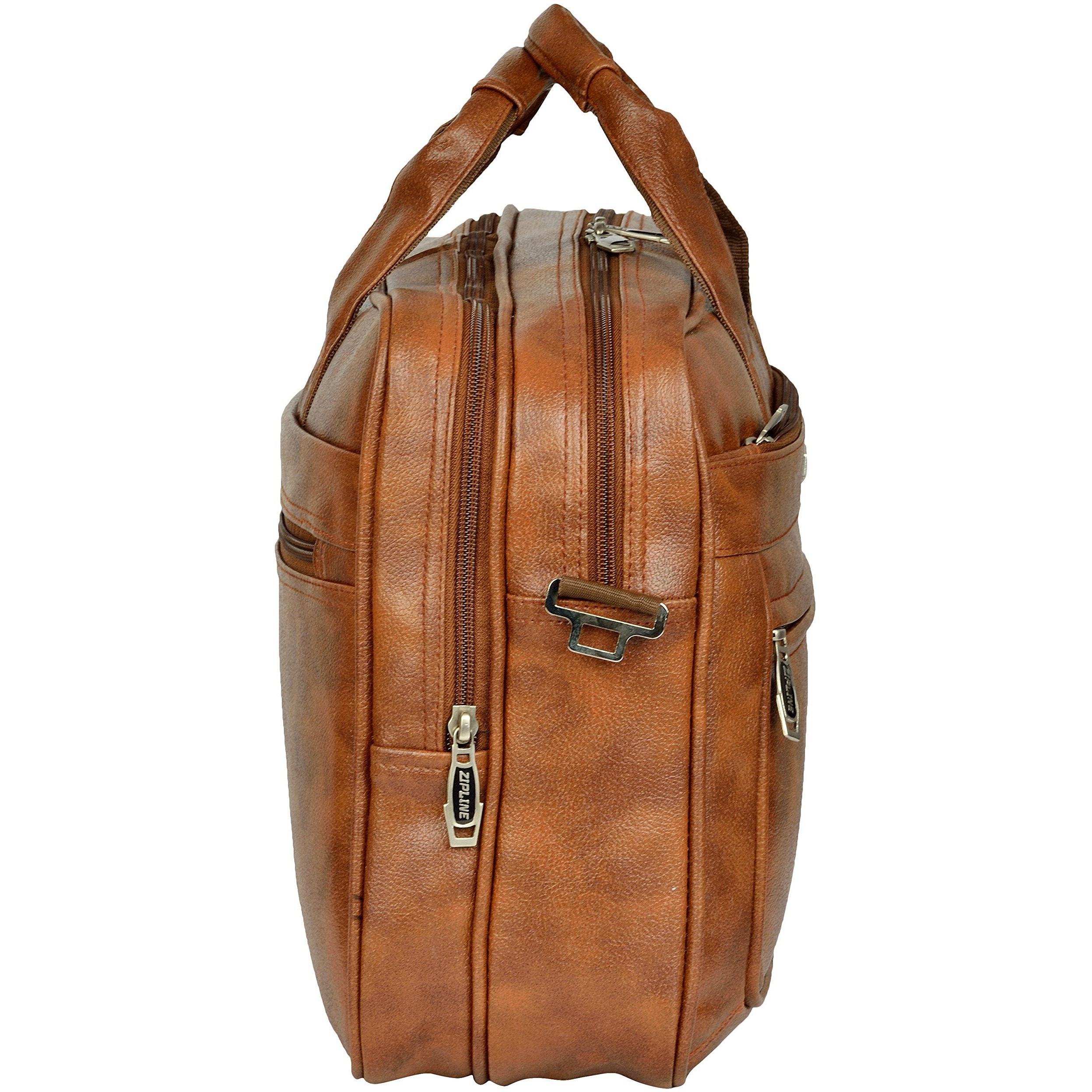 Zipline Office Faux Leather Laptop Bag For Men - Fits 14/15/15.6 Inch Laptop/Tablet Messenger Bags For Mens (1-Black Bag)