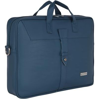 Zipline Office Faux Leather Laptop Bag For Men - Fits 14/15/15.6 Inch Tablet/Laptop Messenger Bags For Mens (1-Teel Blue Bag)