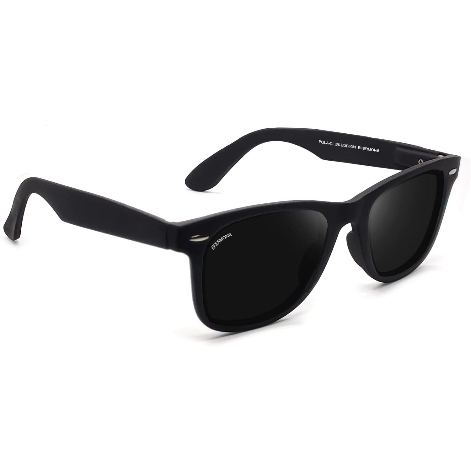 Efermone Wayfarer Polarized Sunglasses 100% 400Nm Uv Protection For Men And Women Outdoor Travelling Sports Bikes Cars Driving With Tac Impact Resistant Lens (Pola-Club Edition) (Midnight Black)