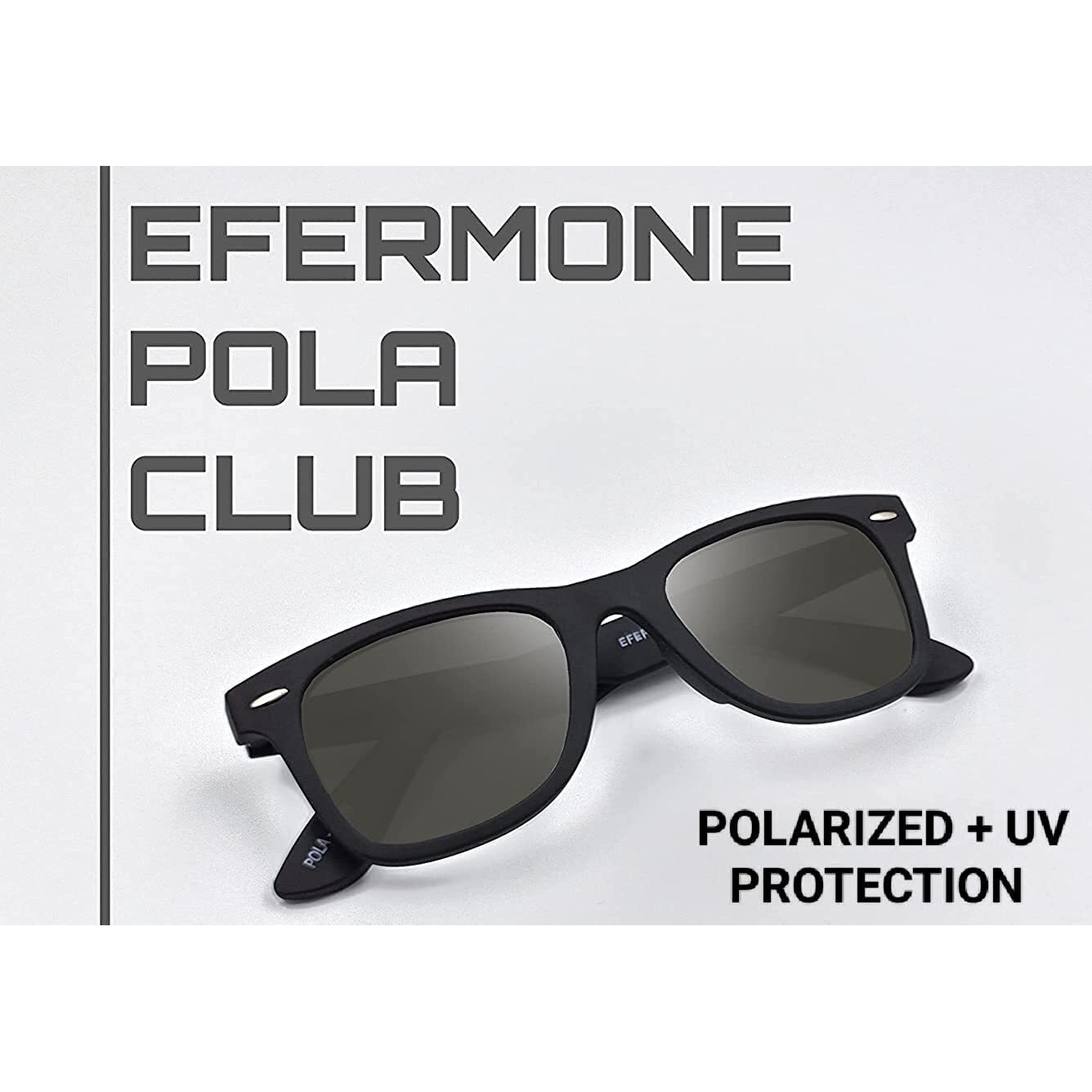Efermone Wayfarer Polarized Sunglasses 100% 400Nm Uv Protection For Men And Women Outdoor Travelling Sports Bikes Cars Driving With Tac Impact Resistant Lens (Pola-Club Edition) (Midnight Black)