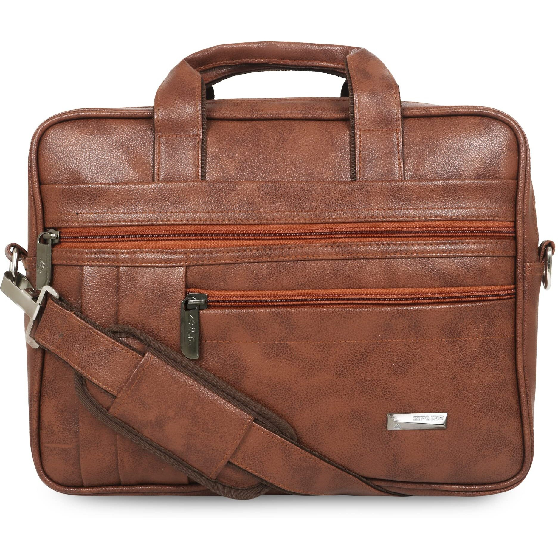 Zipline Office Faux Leather Laptop Bag For Men - Fits 14/15/15.6 Inch Laptop/Tablet Messenger Bags For Mens (1-Black Bag)