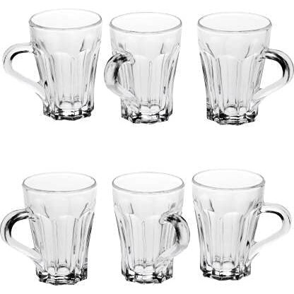 Zroy Enterprise Premium Glass Coffee Mug Tea Cups 200 Ml, Transparent, Glass Cups Set For Tea, Coffee, Green Tea, Herbal Tea, Lemon Tea, Milk Cup, Hot/Cold Drinks Cups (Lotus Cup 200 Ml, 6)