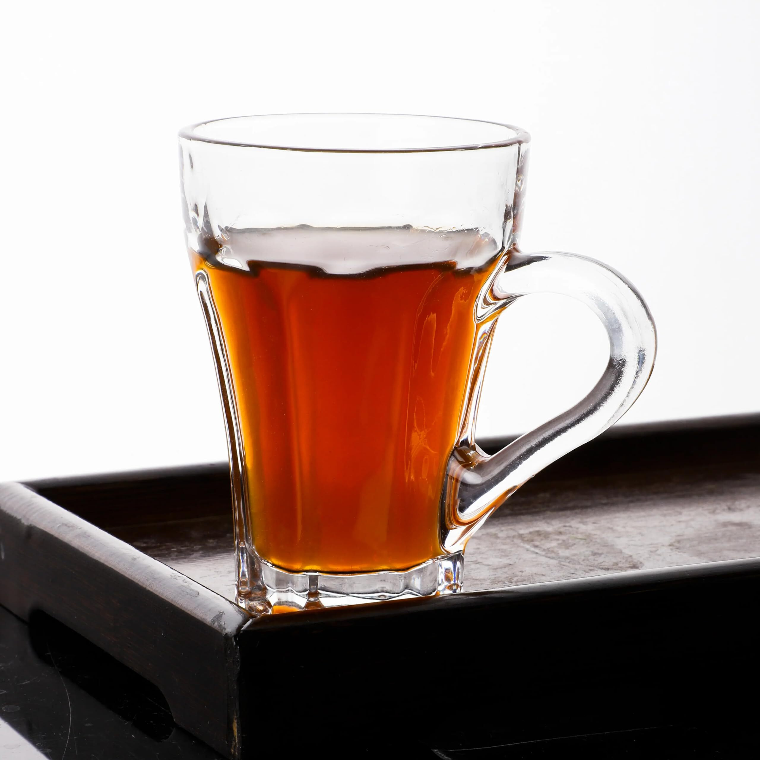 Zroy Enterprise Premium Glass Coffee Mug Tea Cups 200 Ml, Transparent, Glass Cups Set For Tea, Coffee, Green Tea, Herbal Tea, Lemon Tea, Milk Cup, Hot/Cold Drinks Cups (Lotus Cup 200 Ml, 6)