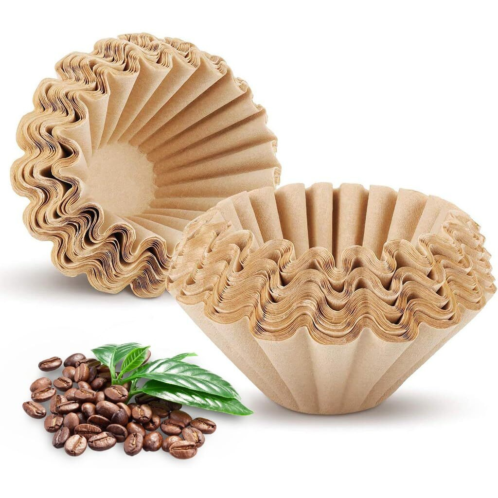 Supvox 100 Counts Basket Coffee Filters Basket-Shaped Coffee Filter Paper For Drip Coffee Maker Natural Unbleached Disposable Coffee Filters Paper