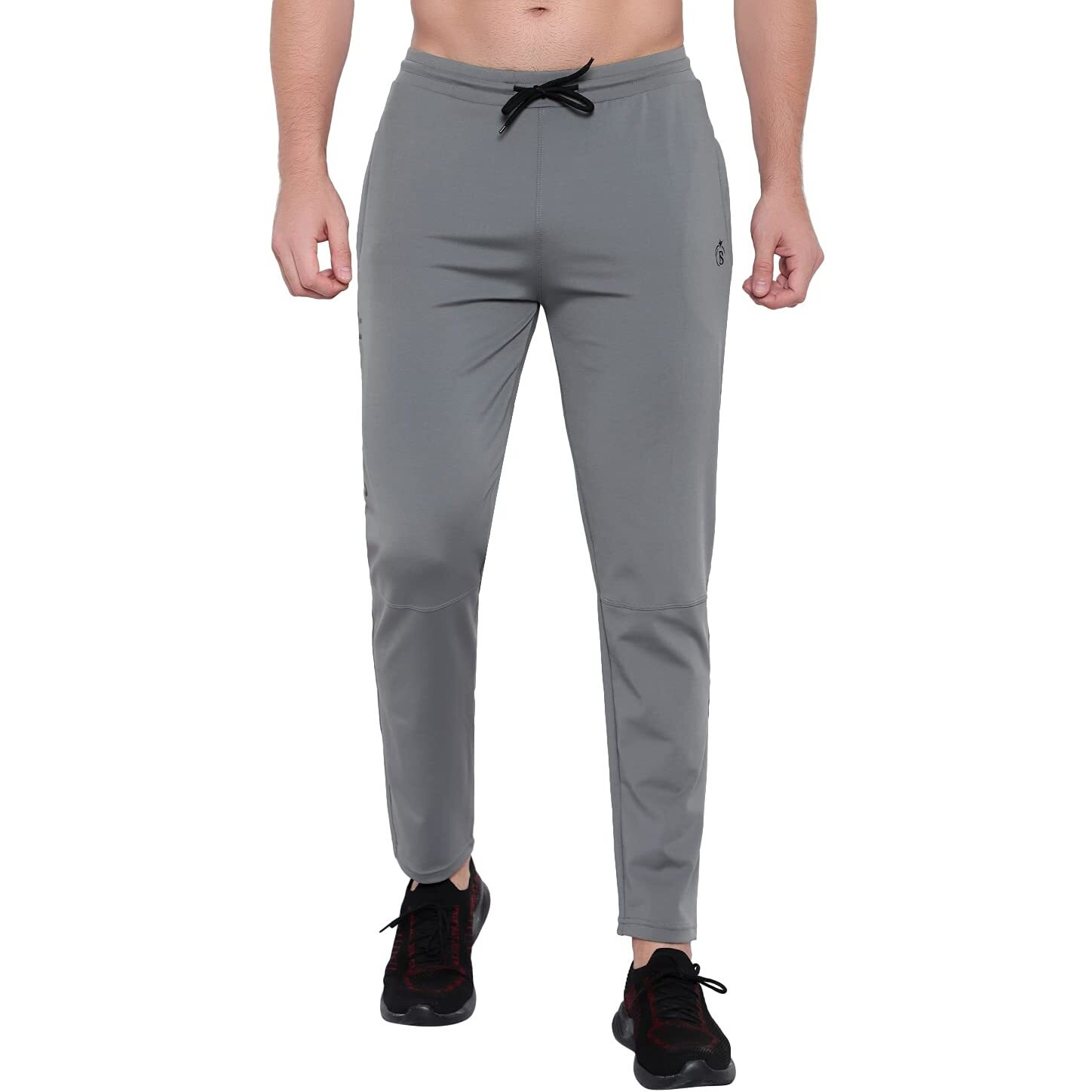 Blue Star Shark Men's Slim Fit Track Pants  Joggers For Running, Gym, Sports, And Casual Wear | Multipurpose Activewear Lower For Men & Boys | Stylish Summer Trousers & Night Pants, Grey, L