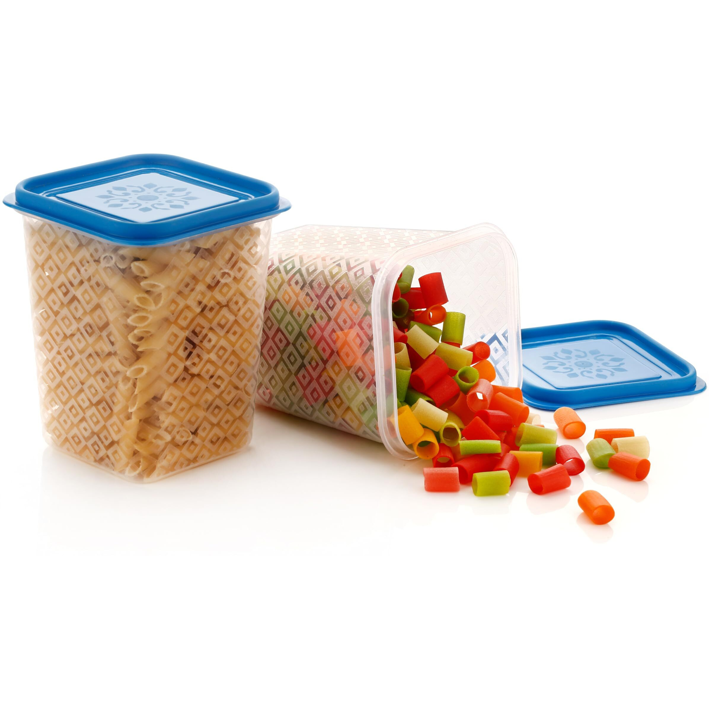 Hindstar Multipurpose Plastic Storage Jars And Kitchen Mate Classic Containers | Bpa-Free, Airtight Kitchen Container Set For Spices, Grains And More Items - Transparent (1000Ml, Set Of 6)