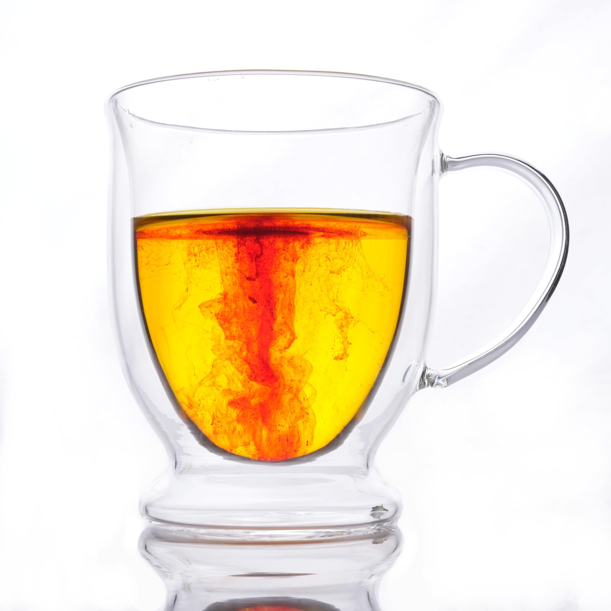 Femora Double Wall Coffee Mug 250Ml (8 Ounces), (Pack Of 6), Clear Glass With Handle, Insulated Cappuccino, Tea, Latte Cup - Heat Resistant