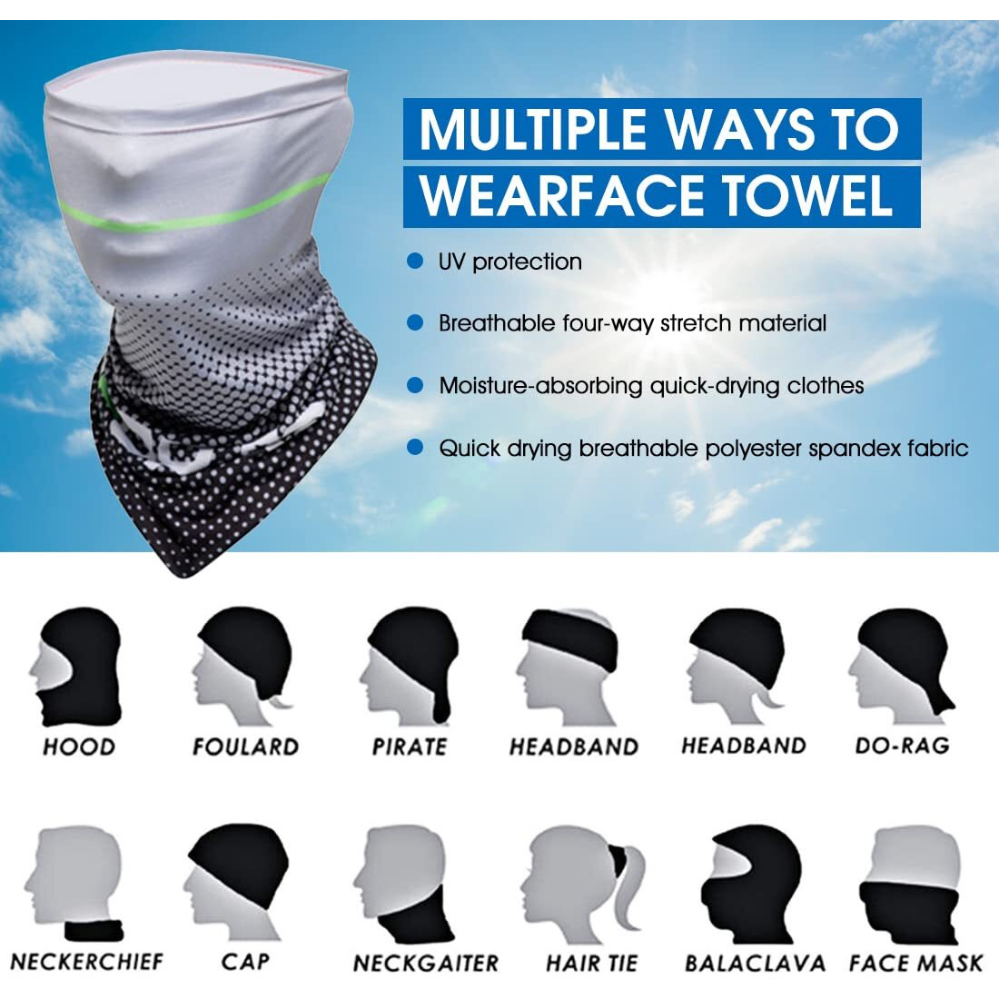 Zibuyu Sunlight Protection Arm Sleeves For Men And Women Upf 50 Uv Protection Arm Sleeves For Men Bandana Combo Arm Sleeves For Cycling, Basketball, Football, Golf, Cricket, Outdoor Sports - Grey