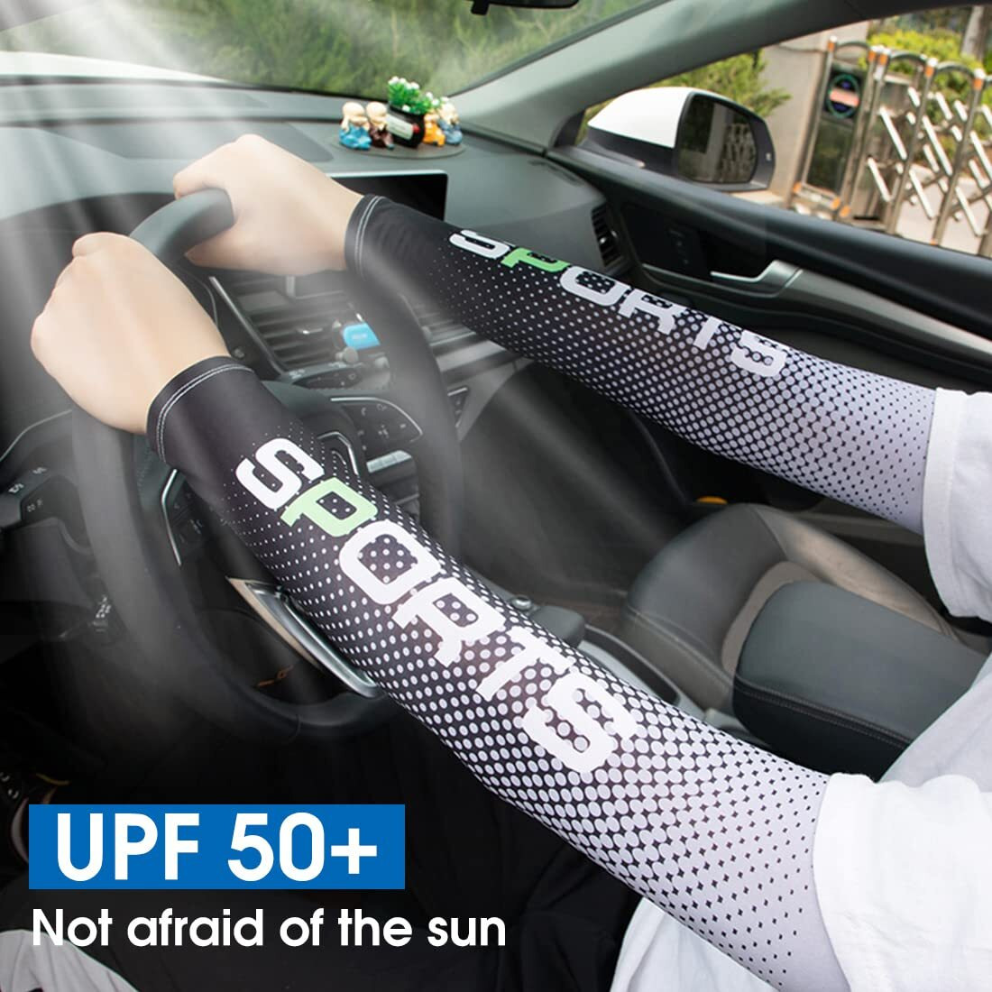 Zibuyu Sunlight Protection Arm Sleeves For Men And Women Upf 50 Uv Protection Arm Sleeves For Men Bandana Combo Arm Sleeves For Cycling, Basketball, Football, Golf, Cricket, Outdoor Sports - Grey