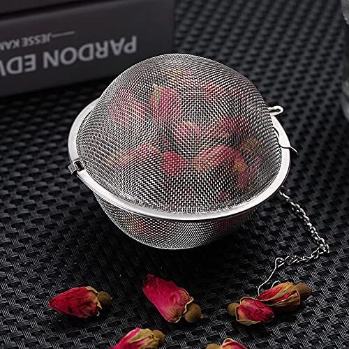 Velinex Stainless Steel Mesh Tea Ball Infuser, Loose Leaf Strainers For Flower Loose Leaf Tea & Seasoning Spices-Teapot, Cup, Mug, Pot (Medium, 2Pcs)