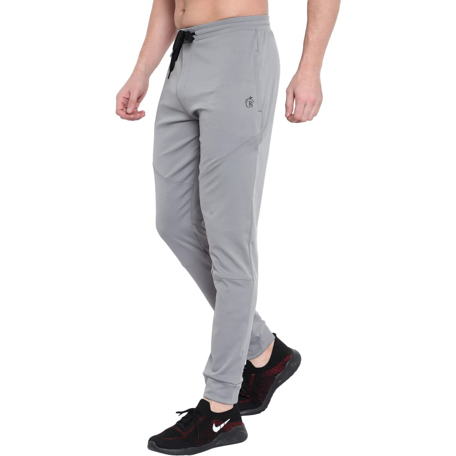 Blue Star Shark Men's Slim Fit Track Pants  Joggers For Running, Gym, Sports, And Casual Wear | Multipurpose Activewear Lower For Men & Boys | Stylish Summer Trousers & Night Pants, Grey, Xl