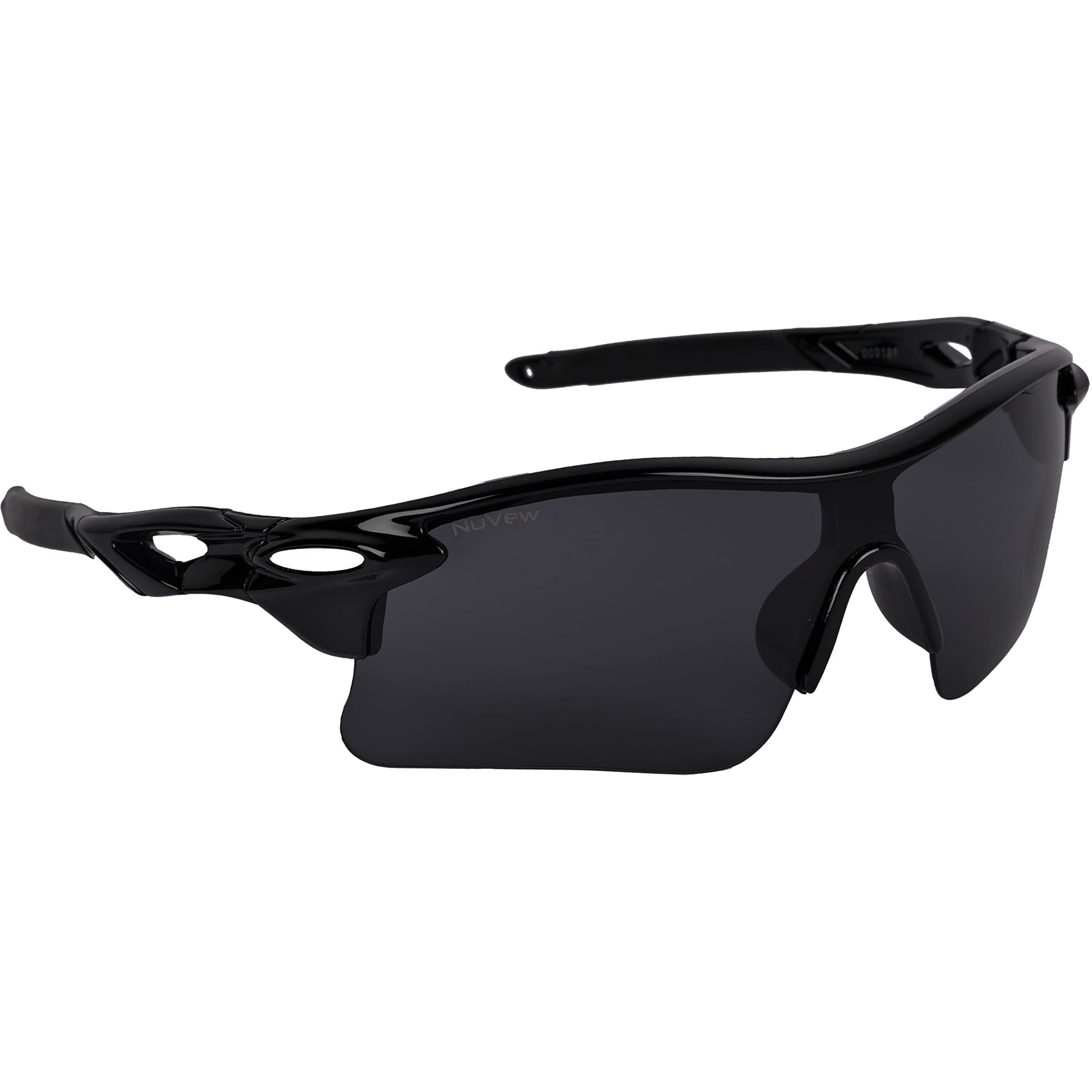 Nuvew Uv Protected Unisex Sports Sunglasses - (Black Lens | Black Frame | Medium Size | Nw-Oakly-29)