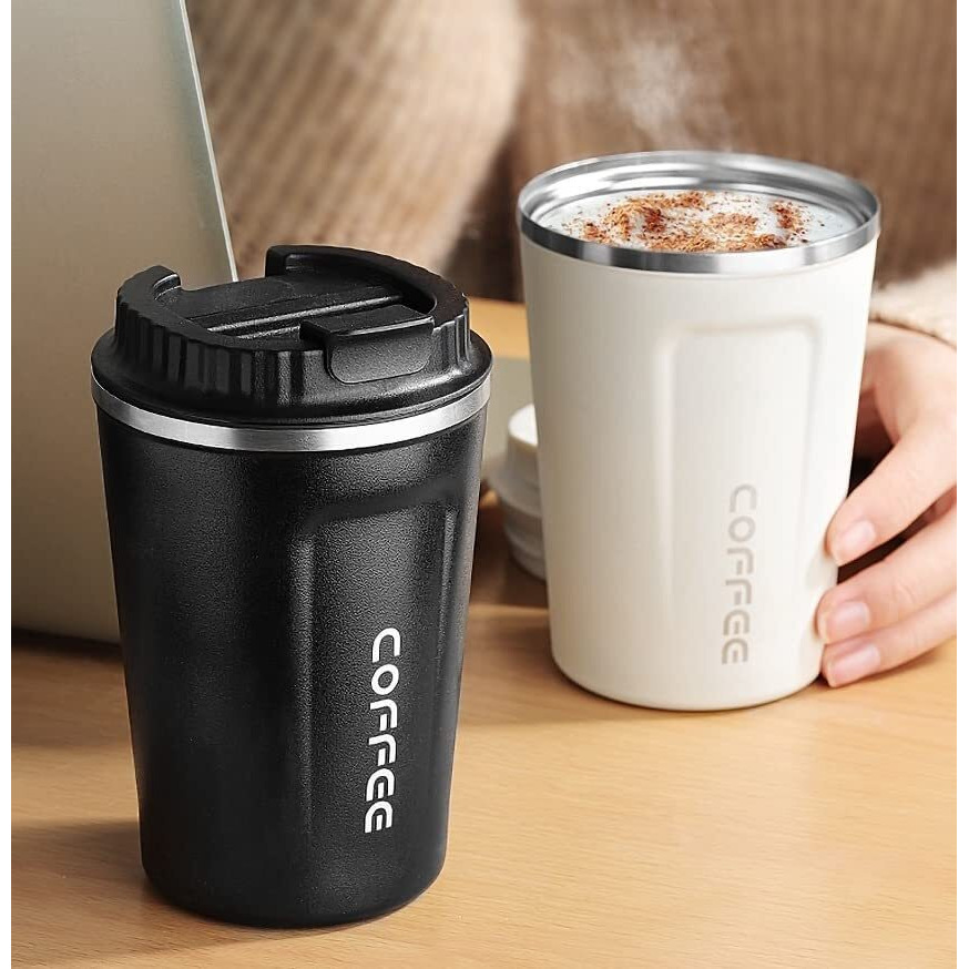 Dravizon Stainless Steel Vacuum Insulated Coffee Mug 510Ml Insulated Coffee Cups Double Walled Travel Mug, Car Coffee Mug With Leak Proof Lid Reusable Thermal Cup For Hot Cold Drinks Coffee, Tea