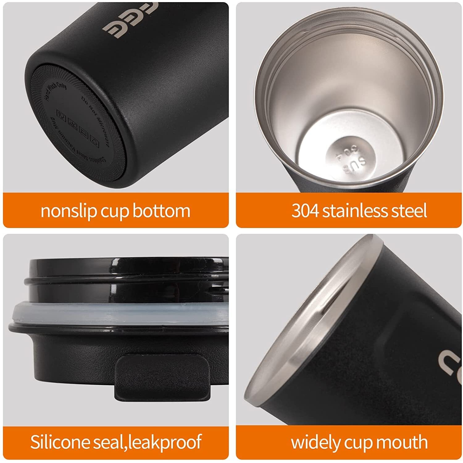 Dravizon Stainless Steel Vacuum Insulated Coffee Mug 510Ml Insulated Coffee Cups Double Walled Travel Mug, Car Coffee Mug With Leak Proof Lid Reusable Thermal Cup For Hot Cold Drinks Coffee, Tea