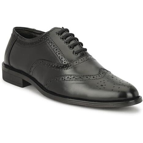 Leatherful Genuine Leather Brogue Shoes For Men | Tpr Sole & Nappa Leather Lining | Classic Dress Footwear (Black, Uk Footwear Size System, Adult, Men, Numeric, Medium, 8)