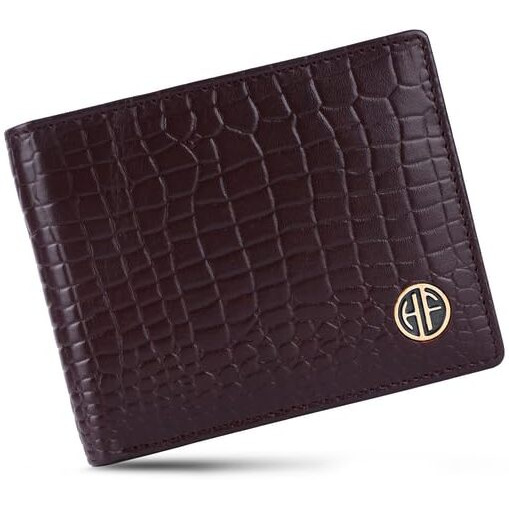 Hammonds Flycatcher Wallet For Men Leather Original, Men Wallet, Leather Wallet For Men Stylish, Mens Wallet Leather, Wallets For Man, 4 Card Slots, Purse For Men Branded, Gift For Men - Croc Brown