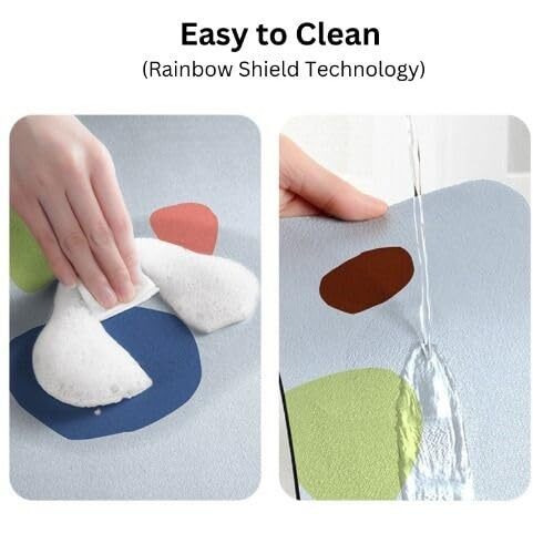 Homecloud Dish Drying Mat For Kitchen Counter Hide Stain Super Absorbent, Non-Slip, Heat-Resistant, Great For Dishes,Rack Pad, Kitchen Counter, Coffee Maker, Coffee Item (Artistic_Yellow, 40X50Cm)