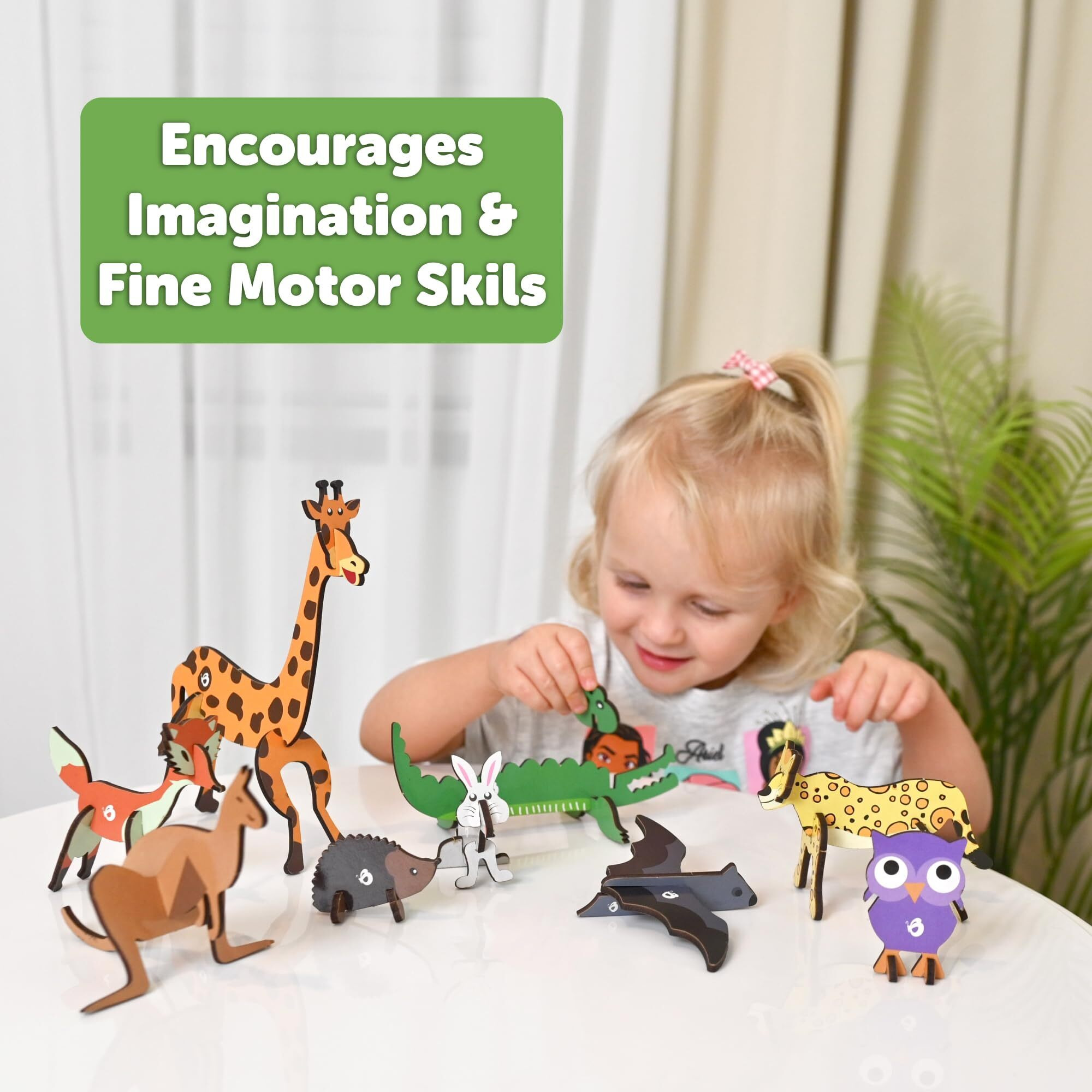 Butterfly Edufields 3D Wooden Animal Puzzles For Kids For Age 2-4 Girl & Boy | Birthday Gift For Ages 2,3,4 Years | Educational Toys For Kids 2,3,4 Years | Diy Craft Kit
