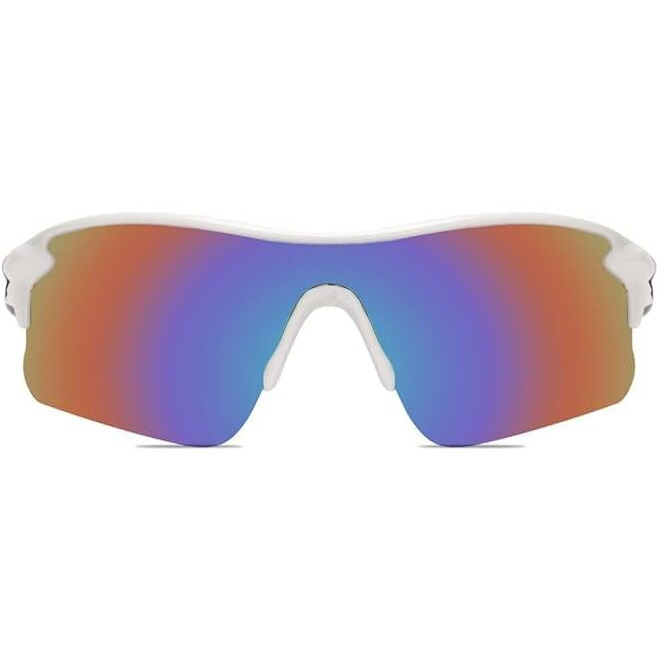 Roshfort Mens Sports Sunglasses Uv Protection Sunglass For Men Cycling Running Driving Fishing Glasses (A-1,Black White),Non-Polarized