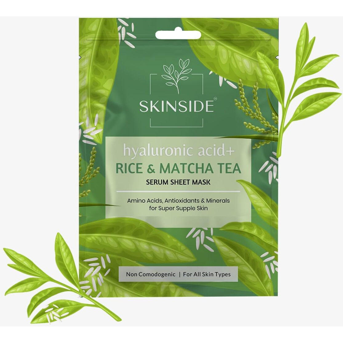 Skinside Serum Sheet Mask For Glowing Skin With Hyaluronic Acid | Face Mask Sheets Combo For | Hydrating | Tan & Blackheads Removal | Instant Brightening | Pore Reduction | Fairness | Skin Tightening (3, Rice & Matcha Tea | Collagen & Berries | Retinol & Niacinamide)