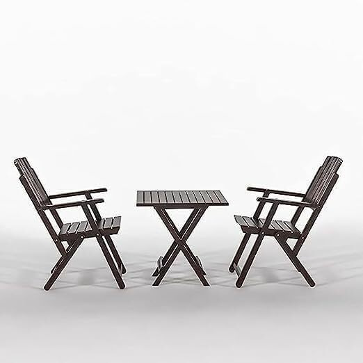 Vmdj Furniture Sheesham Wooden Coffee Color Portable Foldable 4 Seater Chair With Table Set Outdoor Balcony Garden Coffee Table Set Furniture With 1 Table And 4 Chairs Set