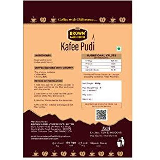 Brown Label Coffee Kafee Pudi Premium Gold Ground N Filter Coffee 500 Gram (Pack Of 1)|Bag