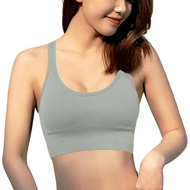 Glamoras Women's Nylon Spandex Padded Non Wired Racer Back Sports Bra For Gym, Cardio, Zumba And Yoga | Everyday Active Wear For Girls | Size M To 2Xl Green